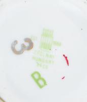 Zsolnay Marie Antoinette mintás mokkás csésze 5db, alj, 6db, jelzett, minimális kopásokkal