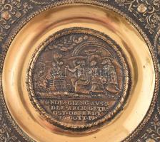 Bronz fali tál Noé legenda. Múzeumi másolat. d: 17 cm