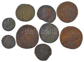 Római Birodalom 9db bronz érméből álló tétel, közte hamisak is! T:2-,3 Roman Empire 9pcs bronze coin lot in weaker condition, between them fakes! C:VF,F