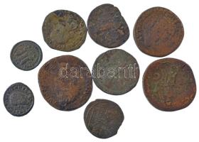 Római Birodalom 9db bronz érméből álló tétel, közte hamisak is! T:2-,3 Roman Empire 9pcs bronze coin...