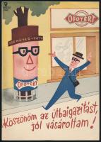 cc 1960 Ofotért reklám plakát. Kassowitz Félix. 17x24 cm