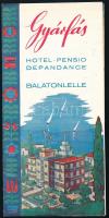 cca 1930 A Balatonlellei Gyárfás szálloda képekkel és rajzokkal gazdagon illusztrált német nyelvű leporello reklám nyomtatványa