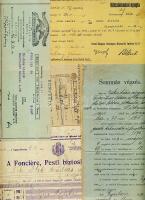 cca 1920-1950 Vegyes okmány és nyomtatvány hagyaték tétel kb 50 db bírósági irat, adókönyv, meghívó, egyéb