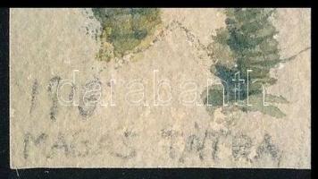 Jelzés nélkül: Magas Tátra (Felvidék) részlet. Akvarell, papír, feliratozott, dátumozott 1913. 23x15...