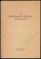 A Mindszenty bűnügy okmányai. Bp., 1949, Atheaneum. Kiadói papírkötés, kissé foltos borítóval