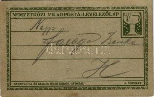 Nemzetközi Világposta-Levelezőlap. Nyomtatta és Kiadja Kner Izidor Gyomán. 5. sorozat - G.G. Péterfa...