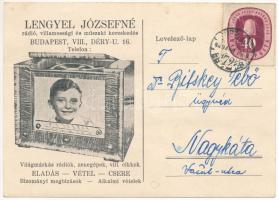 1949 Lengyel Józsefné rádió, villamossági és műszaki kereskedés. Budapest, Déry utca 16. reklám (EK)
