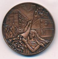 Rajki László (1939-) 1989. "A Szövetkezetért - Orosháza 1989 - ÁFÉSZ" kétoldalas bronz emlékérem (42,5mm) T:1,1-