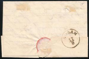 1857 3kr levélen "PREGRADA" (Müller 100 pont) - "AGRAM" 1857 3kr on cover "...