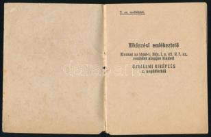 1942 Kiképzési emlékeztető, a Szellemi kiképzés c. segédlet 2. sz. melléklete a támadás, védekezés, ...