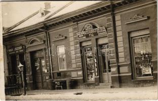 1925 Tiszaújlak, Vulok, Vilok, Vylok; Vass Károly Fiai, Nagy József üzlete, Schicht szarvas szappan / shops, street view. Amsel Izráel photo (vágott / cut)