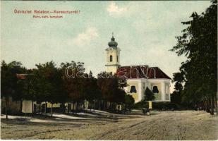 Balatonkeresztúr, Római katolikus templom, utca. Neumark Adolf kiadása