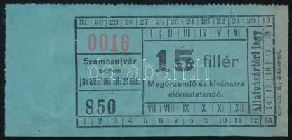 1915 Szamosújvári (Erdély) állatvásártéri jegy