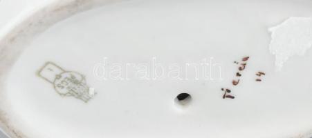 Zsolnay Török János terv: Tornász lány. Késszel festett porcelán, jelzett, korának megfelelő kopások...