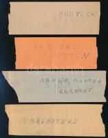 1942 4 db kassai (Felvidék) mozijegy a Pátria, Phönix, Palace, Rákóczi mozikba hátoldalt a megtekint...