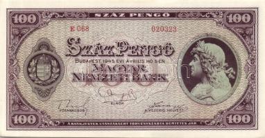 1945. 100P (3x) egymásutáni sorszámokkal T:I