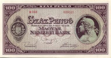 1945. 100P (3x) egymásutáni sorszámokkal T:I