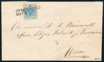 1856 9kr MP IIIb levélen CSÁKTORNYA- Wien