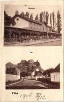 1906 Fülek, Filakovo; vasútállomás, vár / railway station, castle