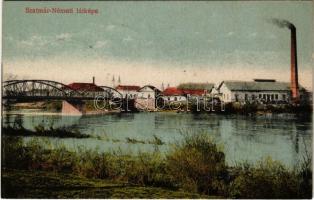 1940 Szatmárnémeti, Szatmár, Satu Mare; Szamos folyó, híd / Somes river, mill + 1940 Szatmárnémeti visszatért So. Stpl