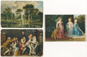 5 db RÉGI Stengel litho művész képeslap vegyes minőségben / 5 pre-1945 Stengel litho art postcards i...