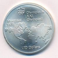 Kanada 1973. 10$ Ag "XXI. Nyári Olimpiai Játékok Montreal 1976 / II. Erzsébet" T:BU patina...
