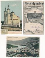 6 db RÉGI külföldi város képeslap vegyes minőségben / 6 pre-1945 European town-view postcards in mixed quality