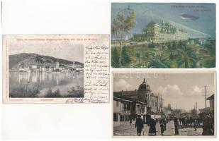6 db RÉGI külföldi város képeslap vegyes minőségben / 6 pre-1945 European town-view postcards in mix...