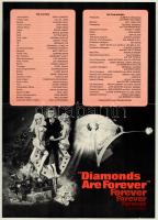 1971 Diamonds Are Forever c. James Bond film angol nyelvű, kihajtható prospektusa