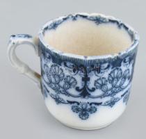 1 db fajansz csésze + 5 db alj, máz alatti kék mintával. Jelzett, Brown-Westhead, Moore & Co. (B...