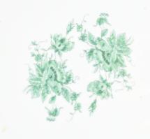 Aquincum-Hüttl Tivadar porcelán sültes tál. Kézzel festett, jelzett, kopásnyomokkal, 38x23 cm