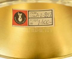 Muharos Lajos (1941- ): Cibórium. Réz, öntött, patinázott bronz díszítménnyel, jelzés nélkül, minimá...