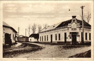 1938 Nagykapos, Velké Kapusany; Földmérési hivatal, Josef Kohut üzlete / Mernicky úrad / shop, land survey office (Rb)