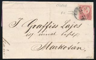 1871 Réznyomat 5kr levélen CSOR(N)A SOPRON M. - ENESE - Markota