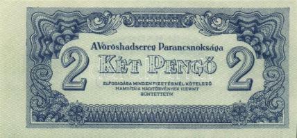 1944. 2P "V.H." jobbra tolódott alapnyomattal, látványos lemezhibákkal és festéktöbblettel T:I