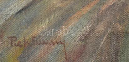 Pick Emmy (1900-?): Mandolinos hölgy. Olaj, vászon. Jelzett, sérült, 37,5x30 cm