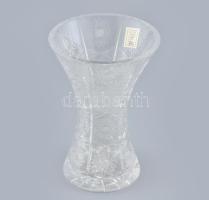 Ólomkristály váza, jelzett, hibátlan, m: 20 cm