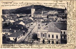 1903 Nagyenyed, Aiud; Fő tér, templom, piac / main square, church, market (EK)