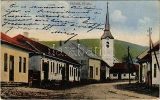 1929 Parajd, Praid; Fő utca, templom. Raáb Lajos kiadása / main street, church (EK)