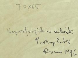 Prokop Péter (1919-2003): Napraforgók és szilvák, 1976.
Olaj, farost, jelzett, hátoldalán autográf ...