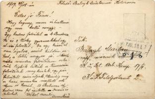 1917 Kolozsvár, Cluj; Budovszky és Visky gyerekek az udvaron játékokkal / children with toys. photo