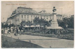 1913 Braila, Piata Sftí Arhanghelí, Dumitru Jonescu / square, shop. Leporellocard with port, monument, streets, fishermen (EK)