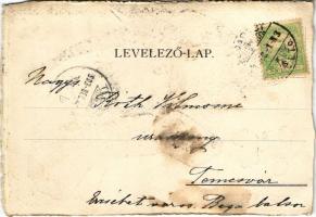 1903 Krampusz és hölgy / Krampus and lady. Art Nouveau, Raphael Kirchner style (EK)