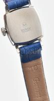 Glashütte kézi felhúzós női karóra. szép kék számlappal, bőr szíjjal. Szervizelt, működő állapotban ...