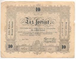 1848. 10Ft Kossuth bankó TO. 2680 53 T:III- kis anyaghiány Adamo G111