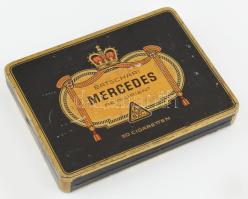Batschari Mercedes Rein Orient pléh dohánytartó doboz, sérülésekkel, 11,5x14,5cm