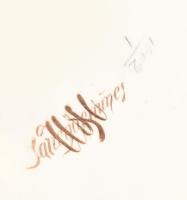 Sarreguemines nagy méretű, gyümölcsös dísztál, jelzett, kopásokkal, d:38 cm