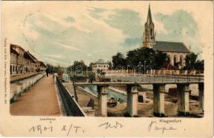1901 Klagenfurt (Kärnten), Lendkanal / canal, bridge, church (Rb)