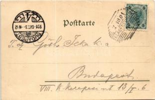 1901 Klagenfurt (Kärnten), Lendkanal / canal, bridge, church (Rb)