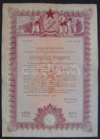 1950. "Békekölcsön" nyereménykölcsöne 100Ft-ról